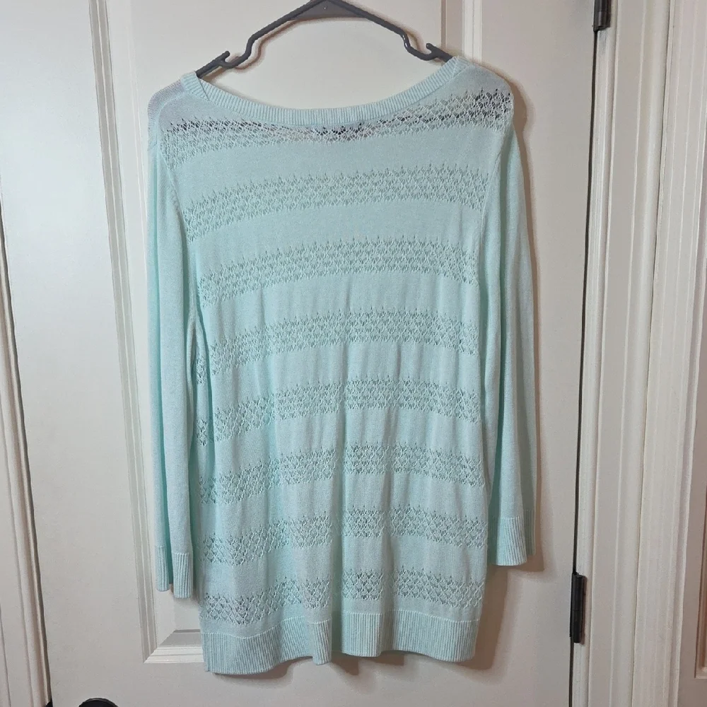 CLEARANCE Banana Republic Women's Light Seafoam Green Knit Top Size XL - Picture 5 of 11